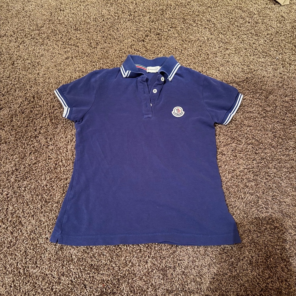 Moncler Navy Polo with Red, White & Black Trim